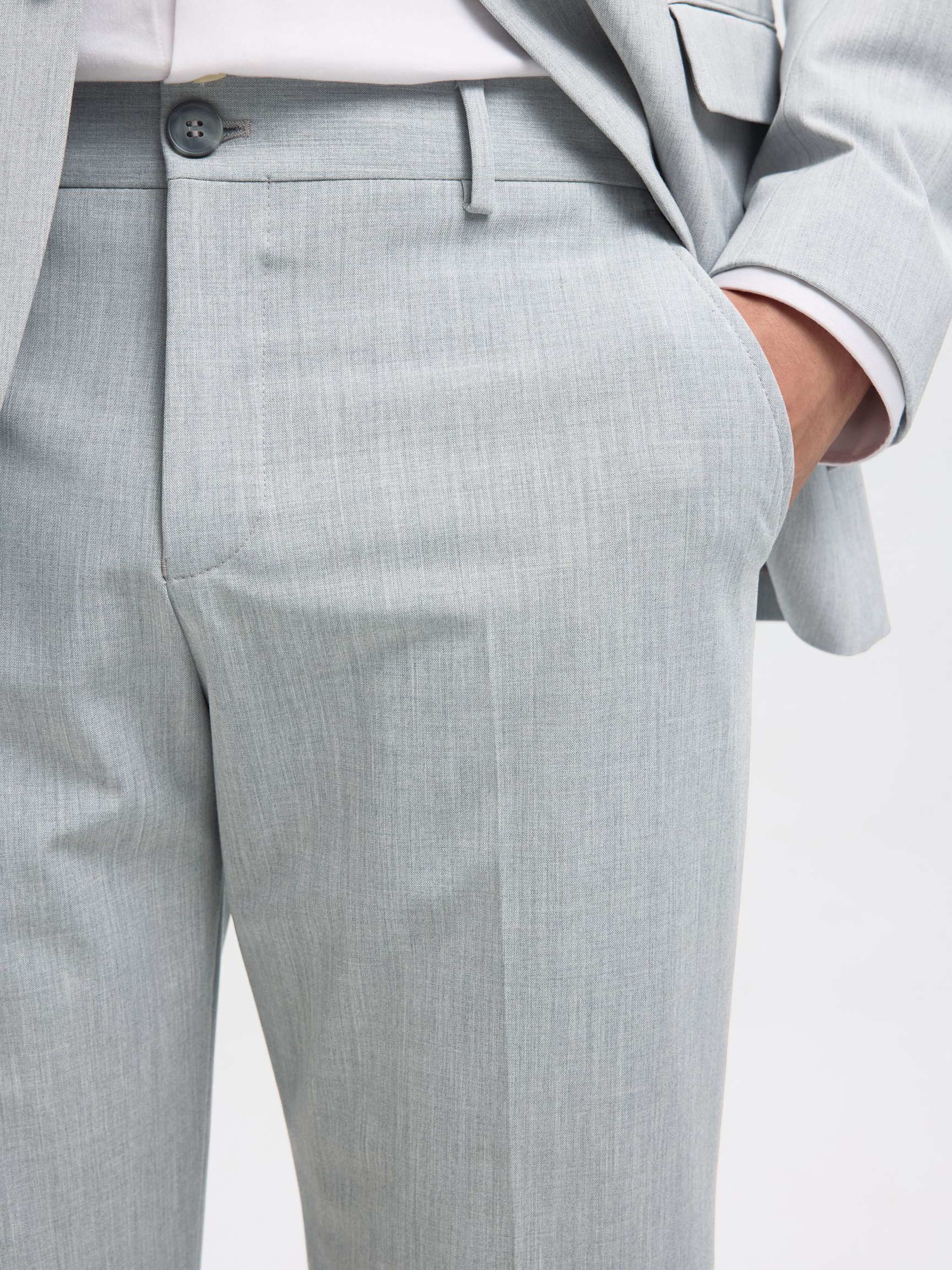 175 SLIM FIT HOSE, Light Grey Melange, highres