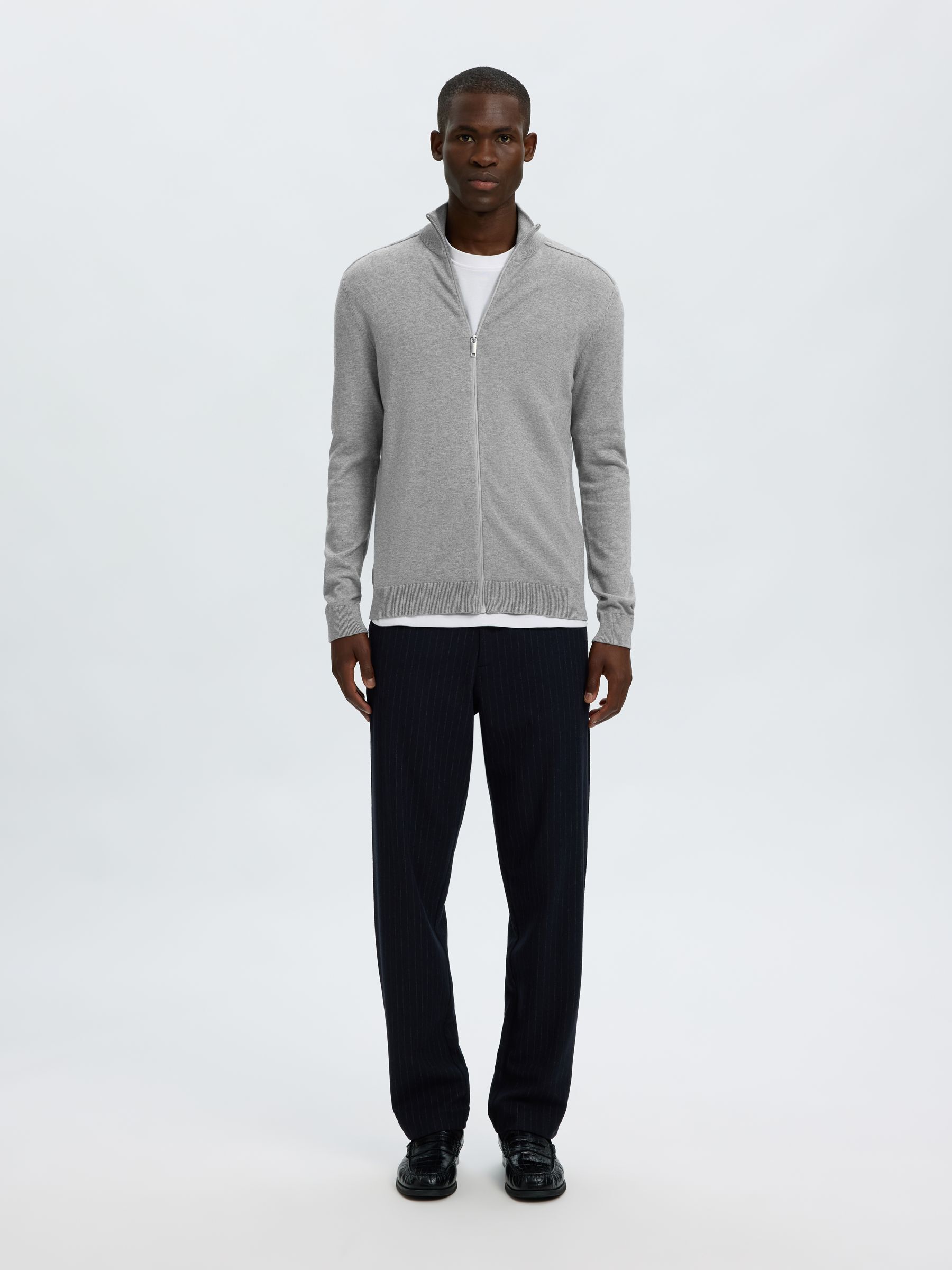 STORE'S  ZIP-UP CARDIGAN | Grey | Selected