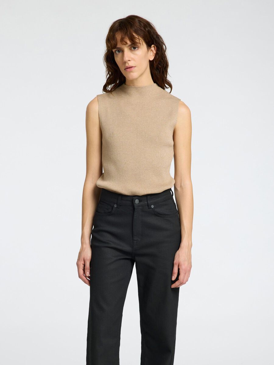 Selected GLITTER SLEEVELESS TOP, Irish Cream, highres - 16095890_IrishCream_1152391_003.jpg