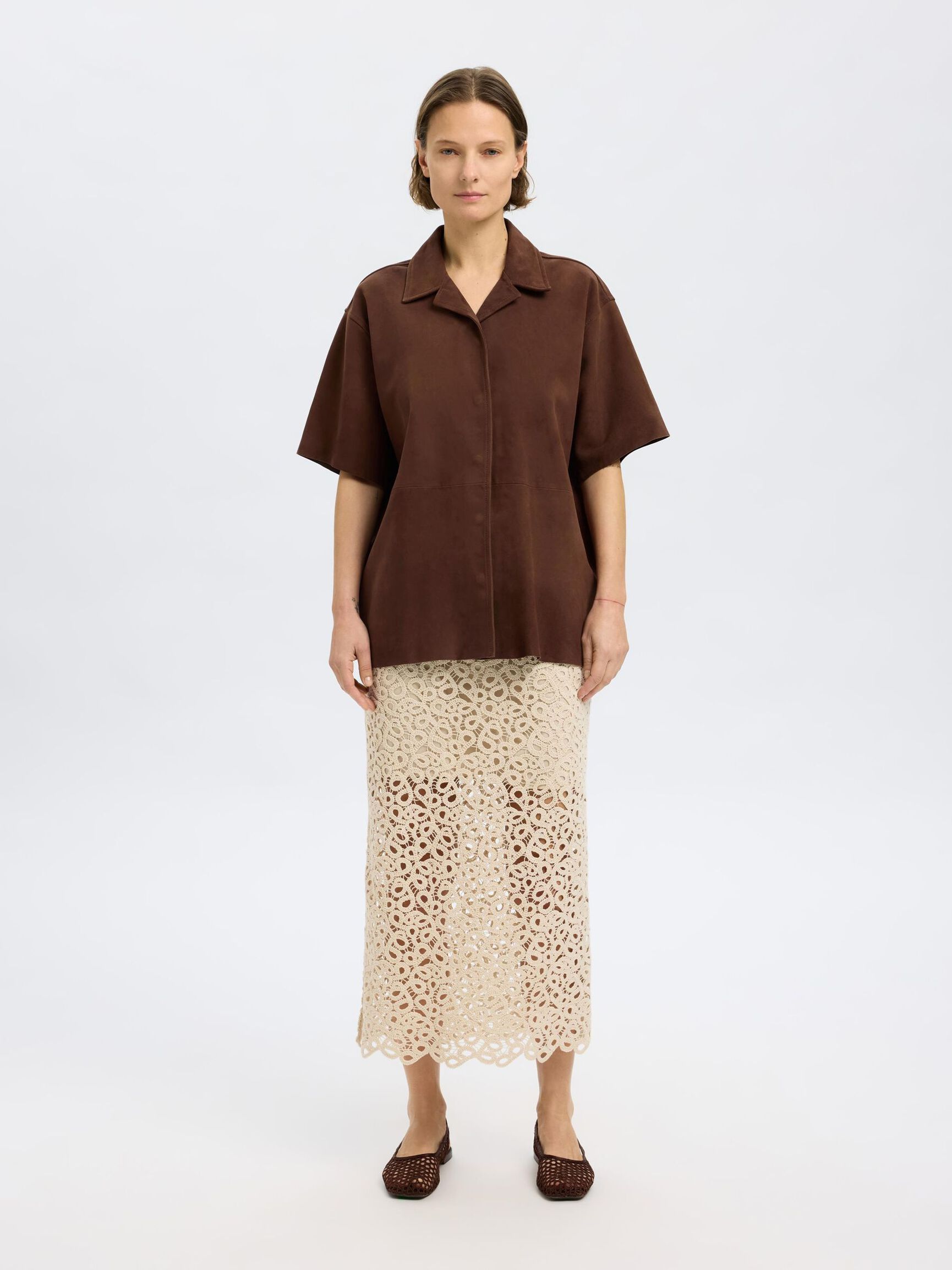 100% WILDLEDER KURZARMHEMD, Chestnut, highres