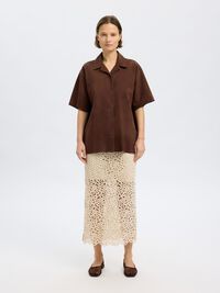 GAMUZA 100 % CAMISA DE MANGA CORTA, Chestnut, highres