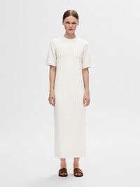 EN MAILLE DE VISCOSE MÉLANGÉE ROBE MI-LONGUE, Birch, highres