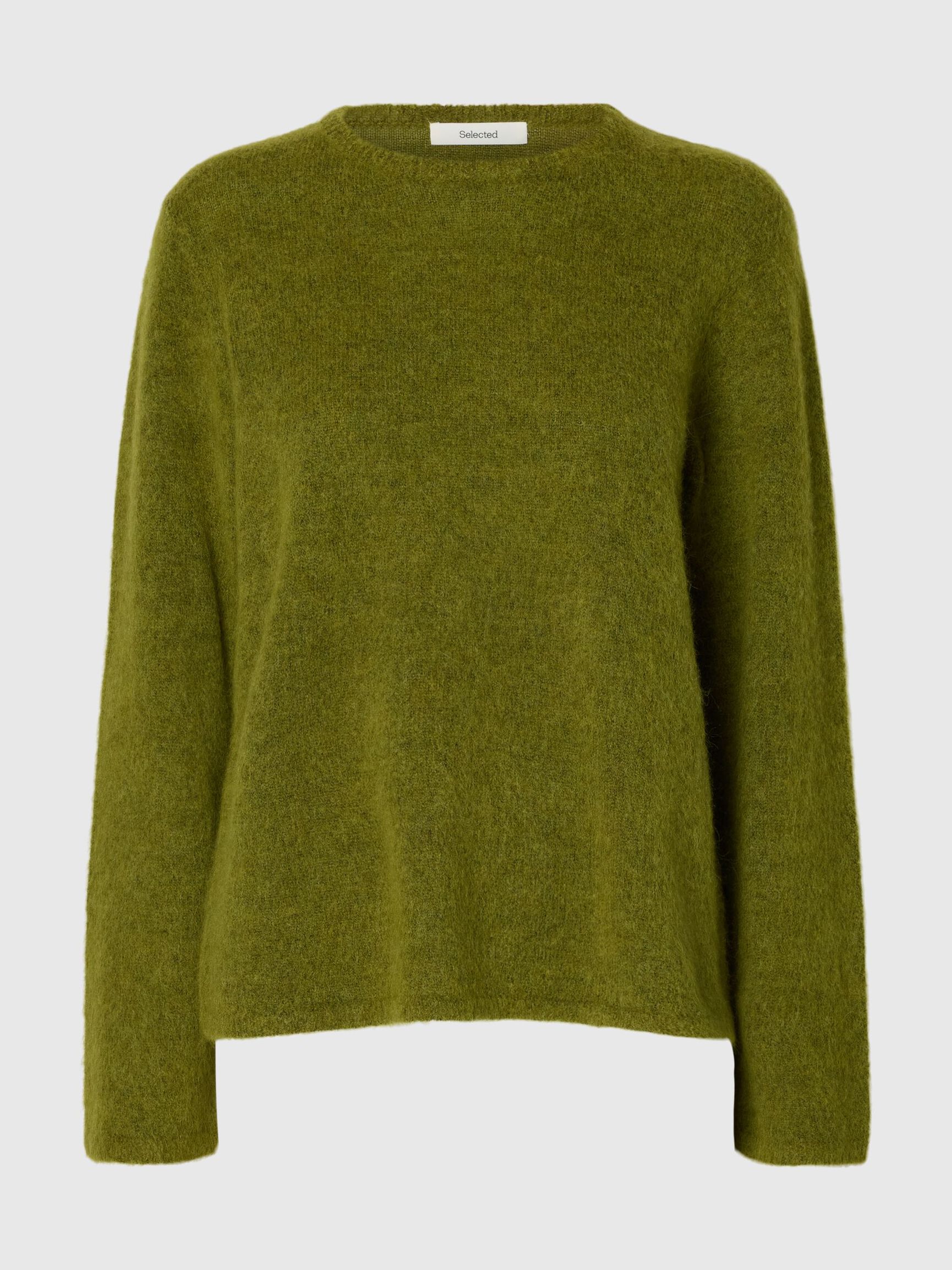 WOOL BLEND KNITTED JUMPER, Cardamom Seed, highres
