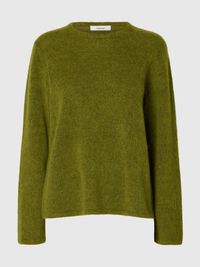 WOOL BLEND KNITTED JUMPER, Cardamom Seed, highres