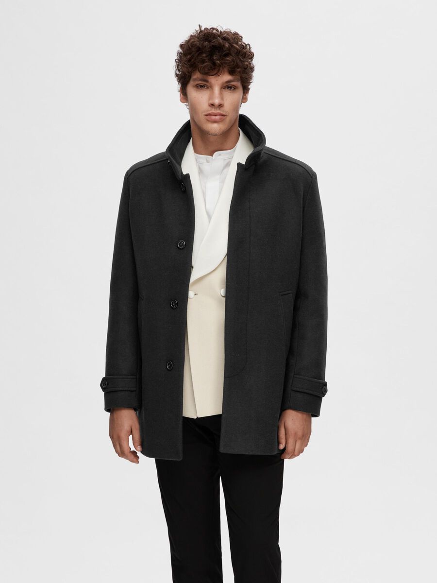 Selected WOOL BLEND COAT, Black, highres - 16094322_Black_003.jpg