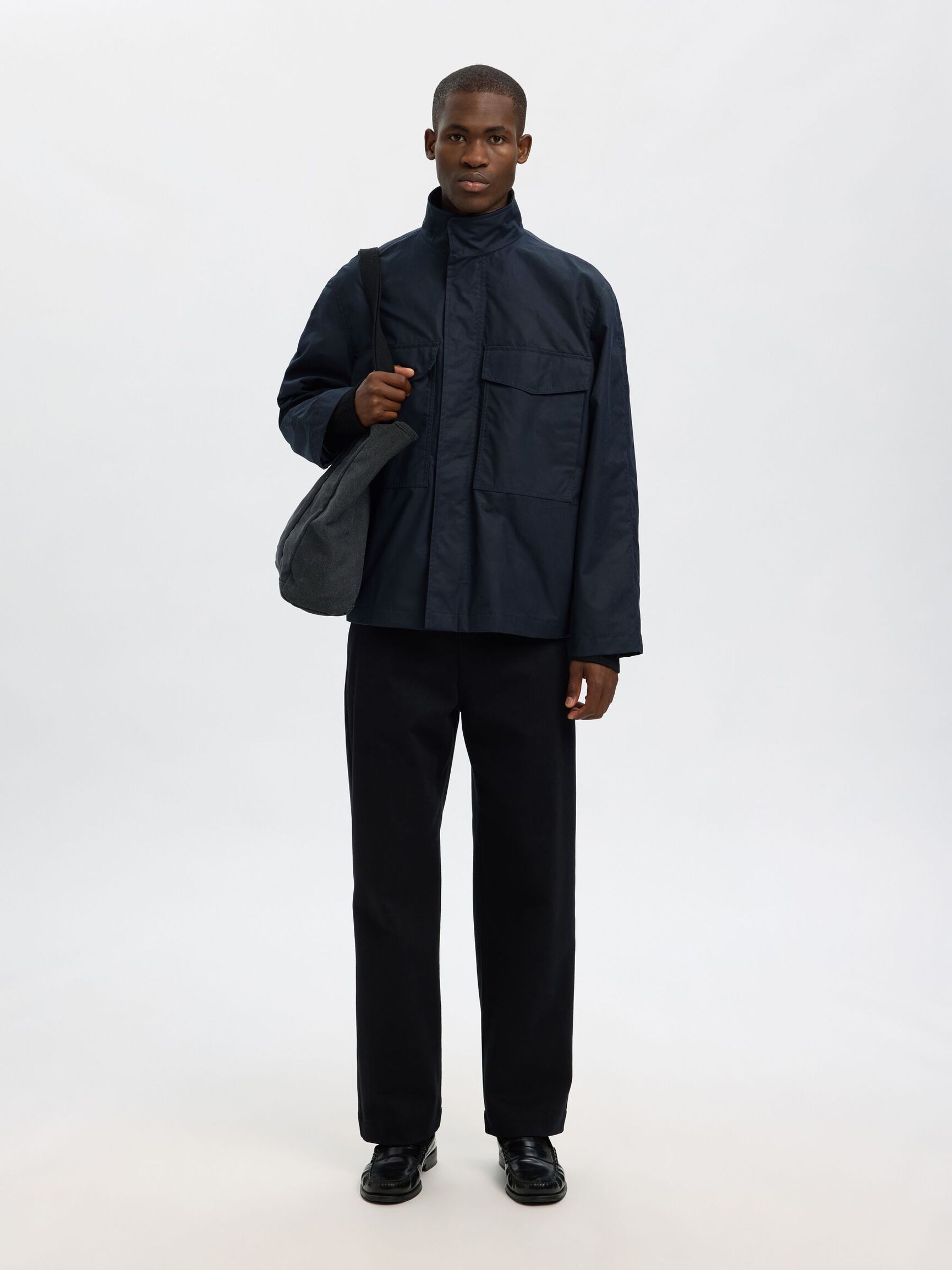 GEWACHSTE BAUMWOLL JACKE, Sky Captain, highres