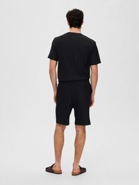 RIBBED SHORTS, Black, highres