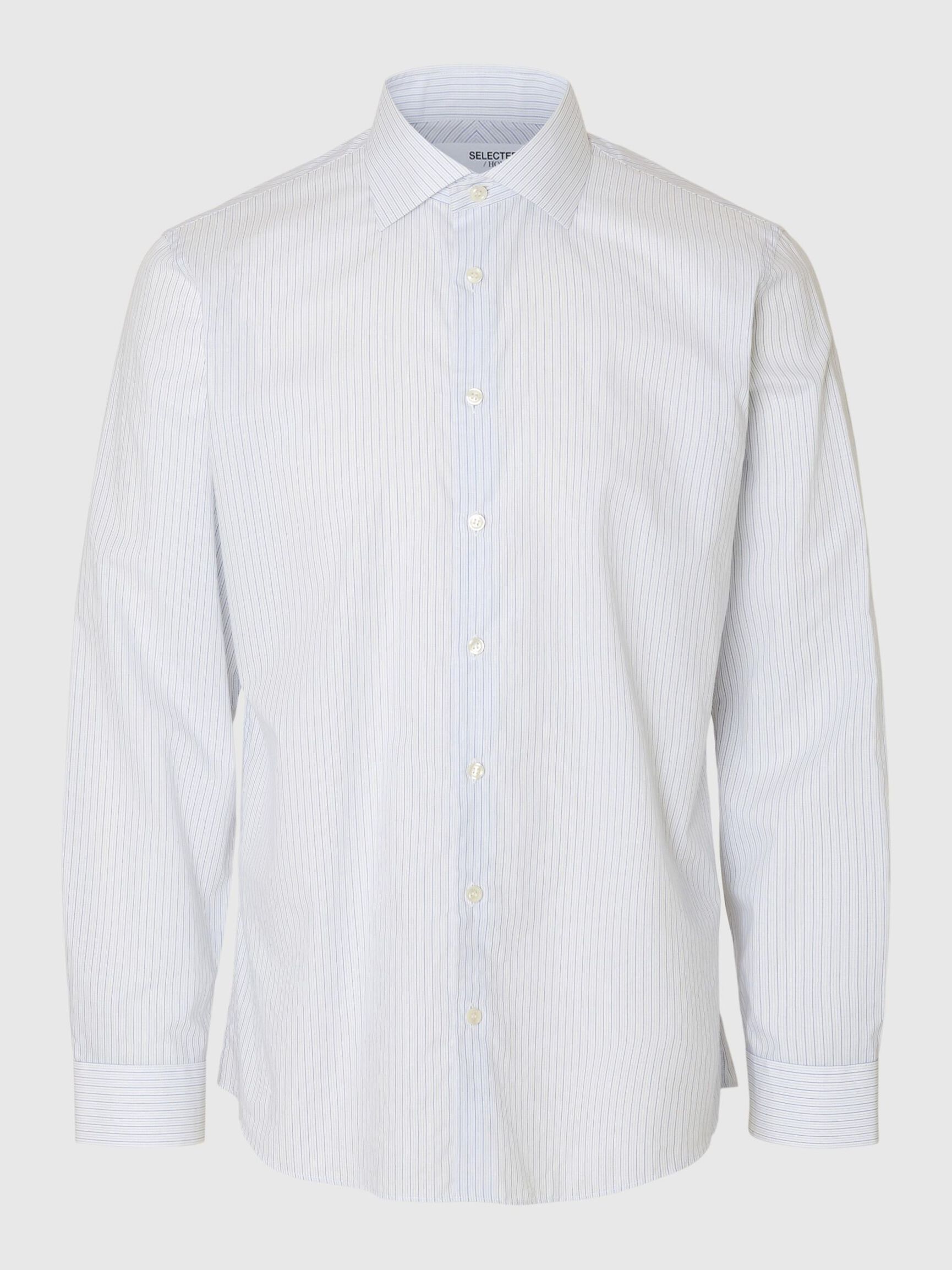 100% COTTON SLIM FIT SHIRT, Bright White, highres