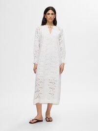BRODERIE ANGLAISE MAXI JURK, Snow White, highres