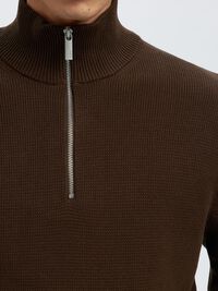 HALVE RITSSLUITING SWEATER, Demitasse, highres