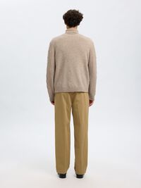 WOOL BLEND TURTLENECK, Oatmeal, highres