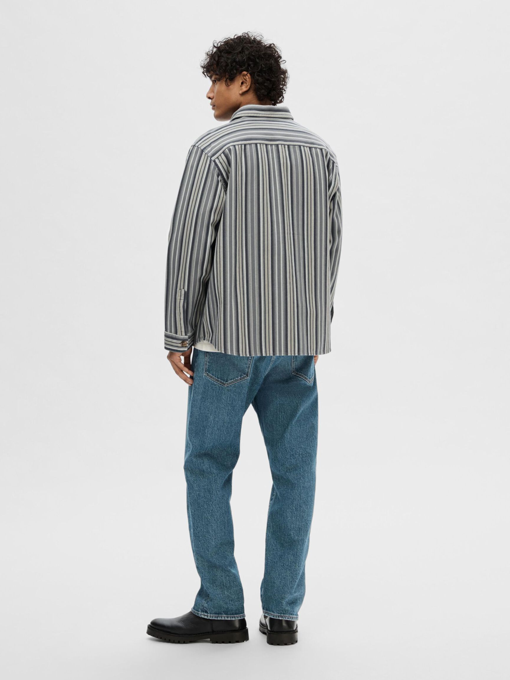 GESTREIFTES BAUMWOLL OVERSHIRT, Stormy Weather, highres
