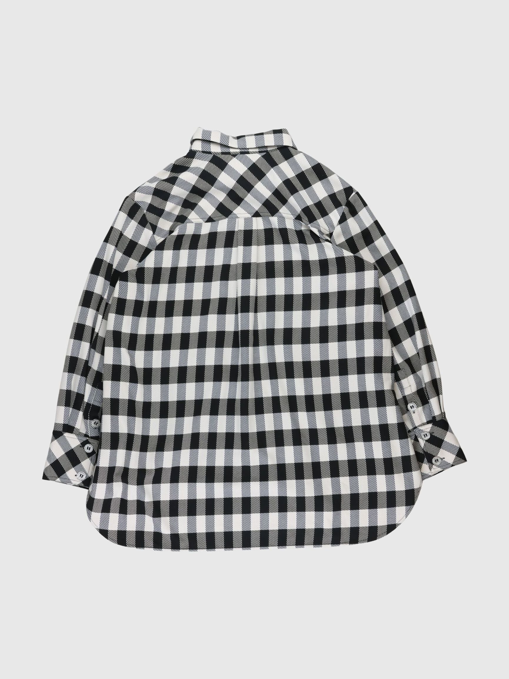 GINGHAM CHECK OVERSHIRT, Black, highres