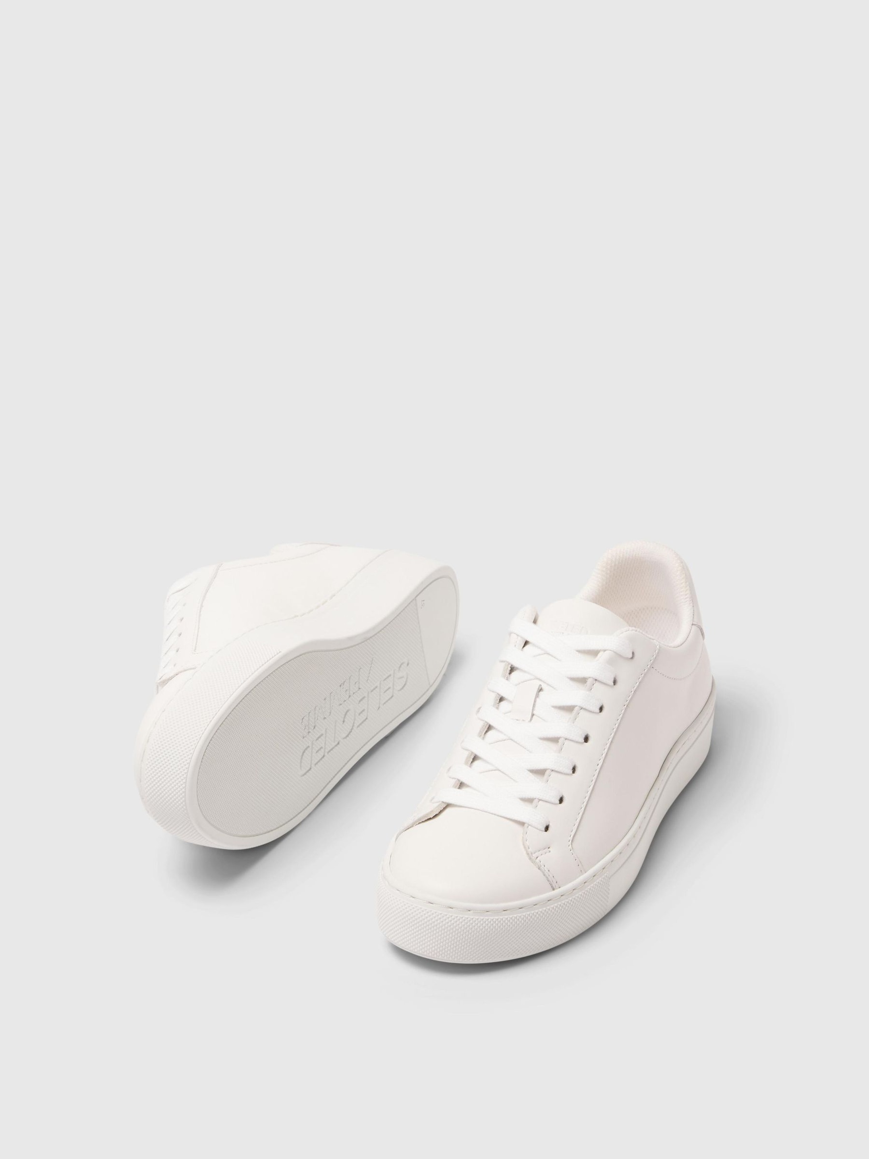 LÆDER SNEAKERS, White, highres