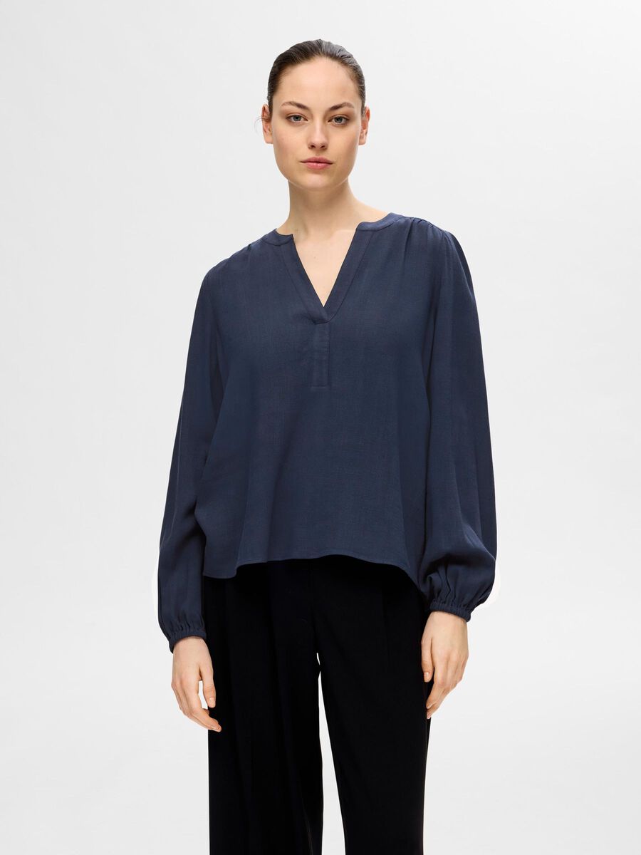 Selected VISCOSE BLEND BLOUSE, Dark Sapphire, highres - 16094292_DarkSapphire_003.jpg