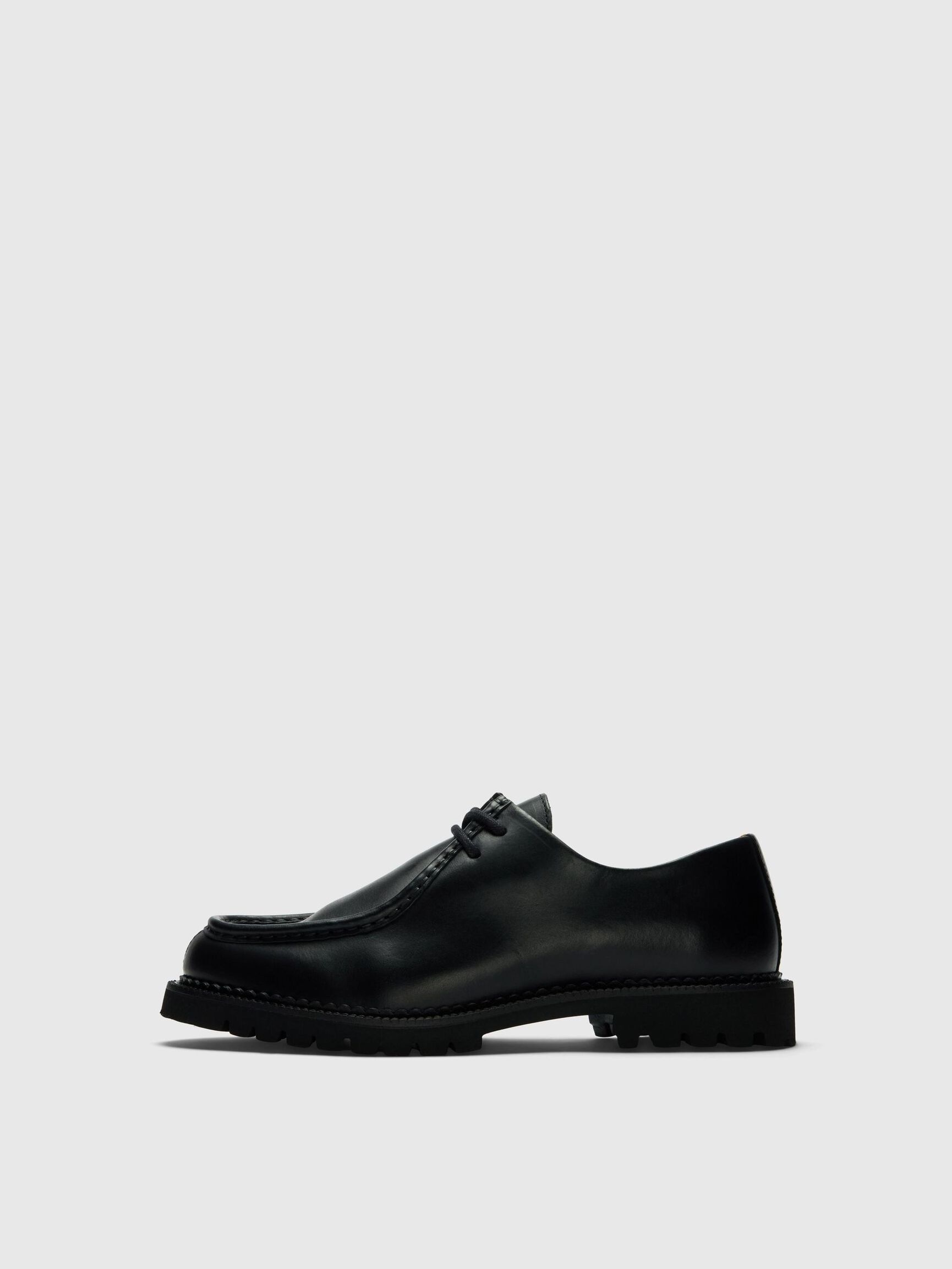 LÆDER MOC-TOE SKO, Black, highres