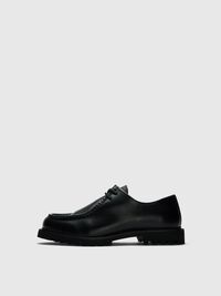 LÆDER MOC-TOE SKO, Black, highres