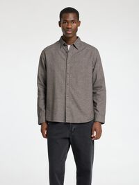 LONG SLEEVED FLANNEL SHIRT, Chocolate Torte, highres