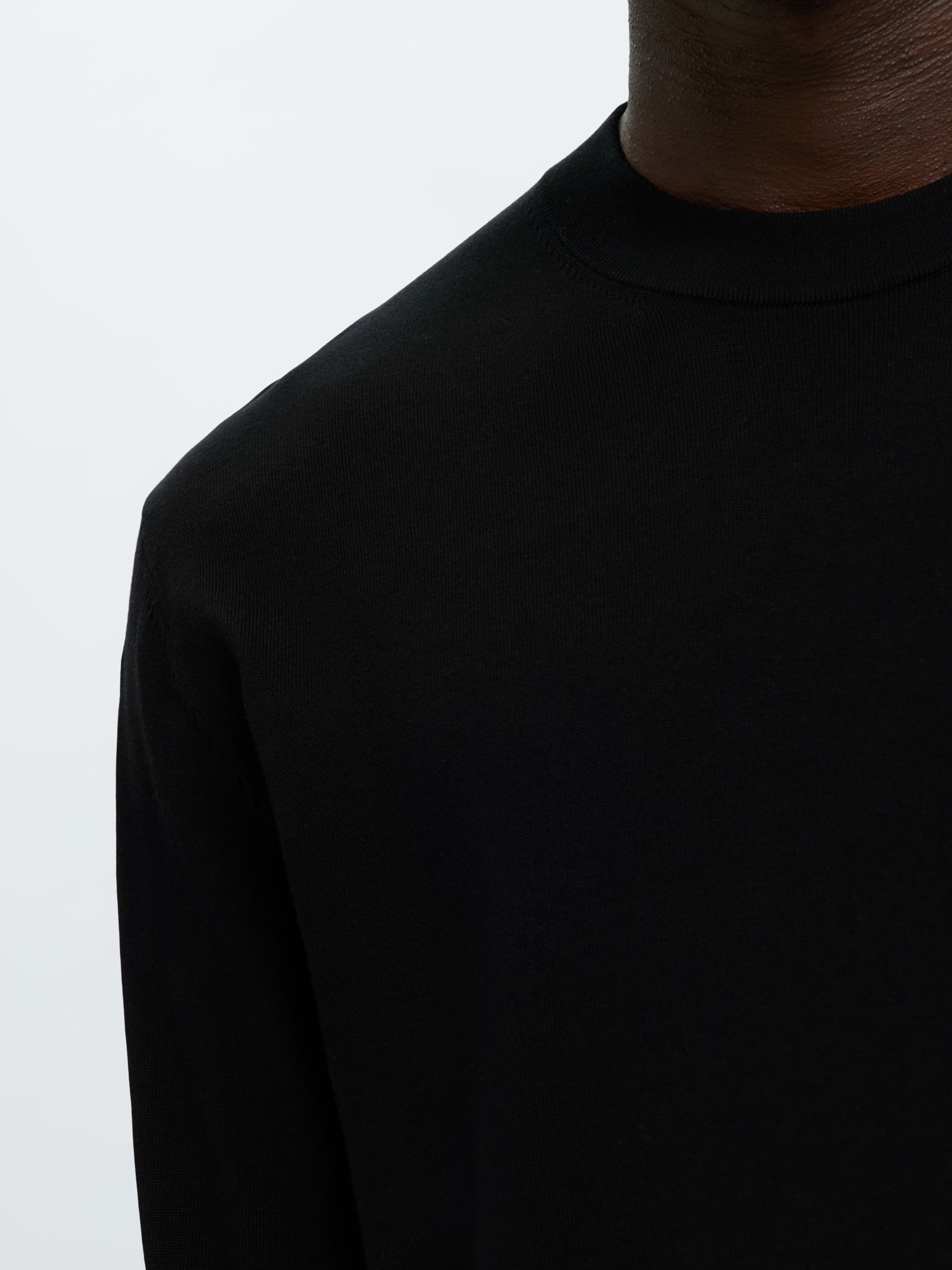 BAUMWOLL PULLOVER, Black, highres