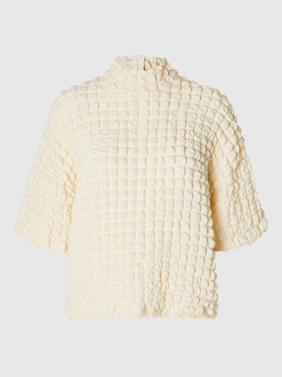 Selected TEXTURED SHORT SLEEVED TOP, Snow White, highres - 16089209_SnowWhite_001.jpg