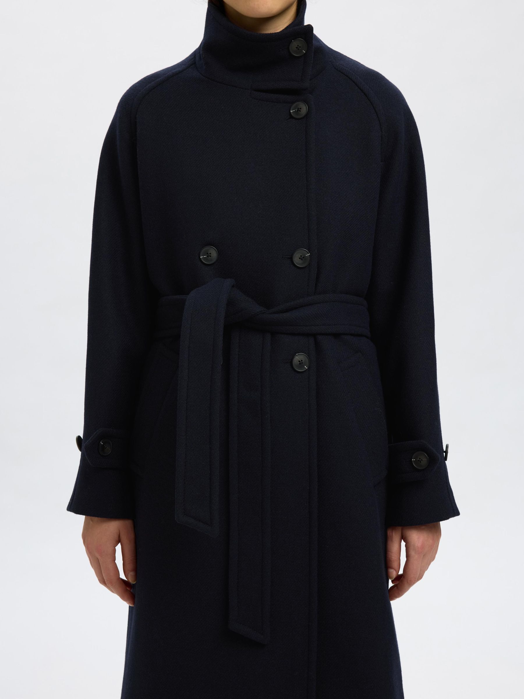 WOOL BLEND COAT | Blue | Selected