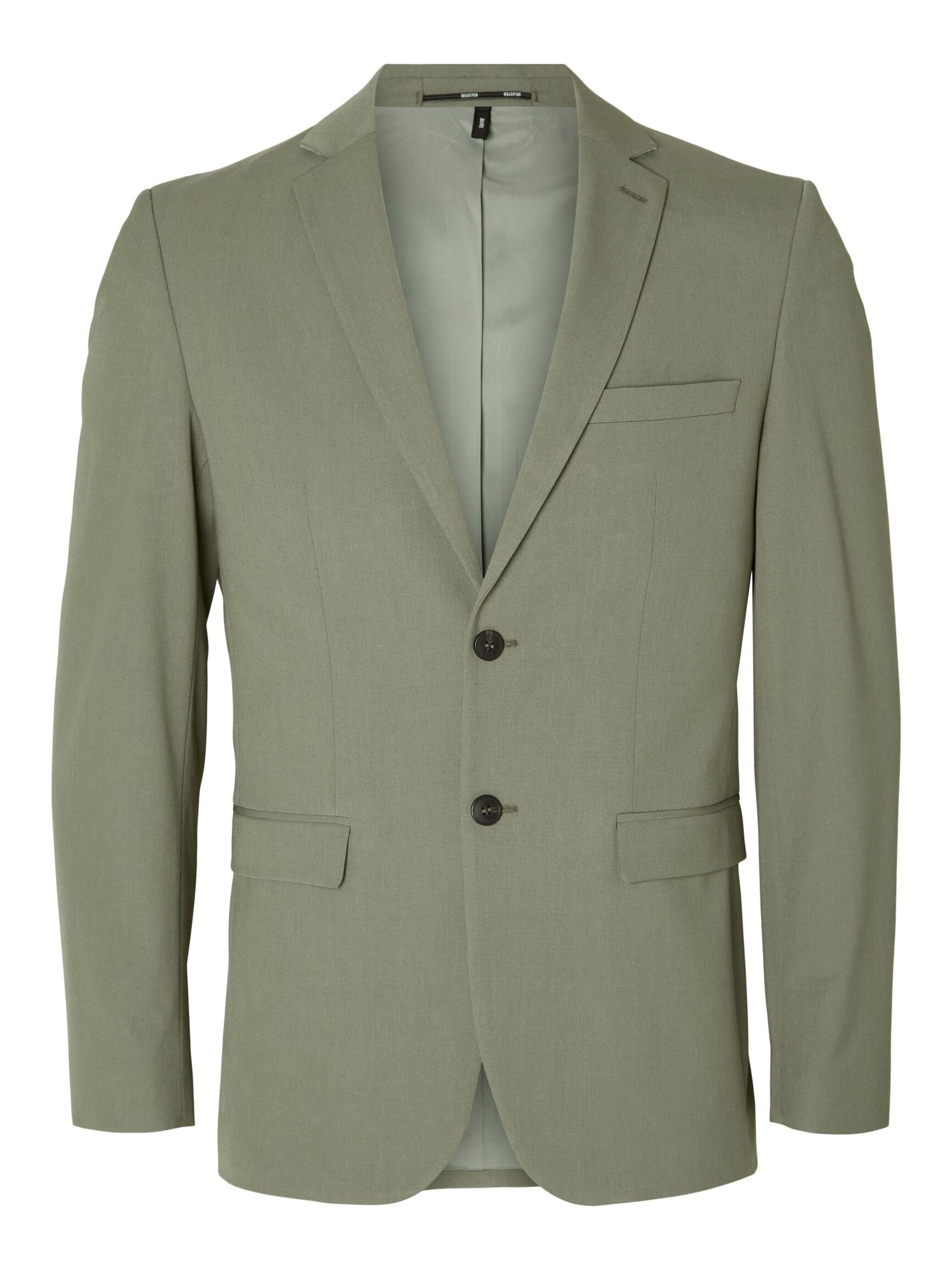 COUPE SLIM EN VISCOSE MÉLANGÉE BLAZER, Vetiver, highres