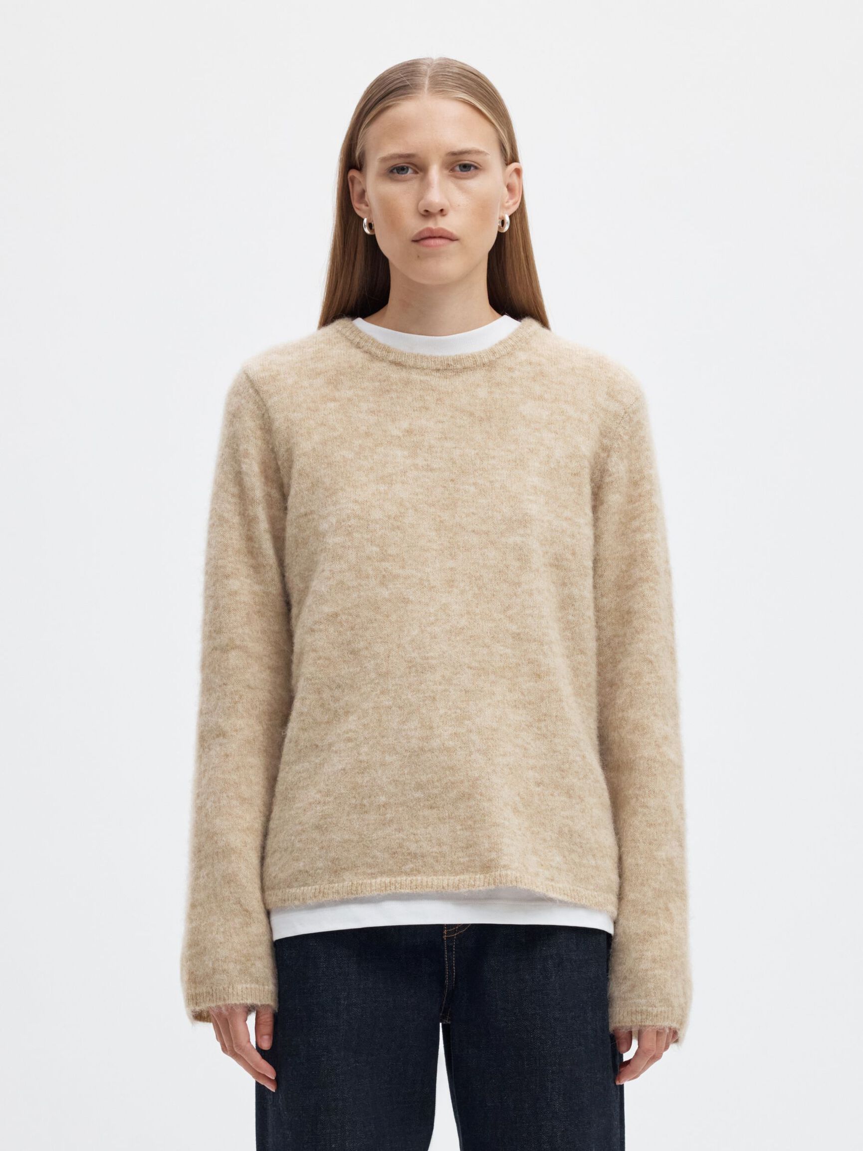 WOOL BLEND KNITTED JUMPER, Island Fossil, highres