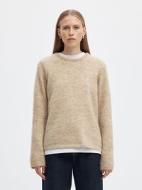 WOOL BLEND KNITTED JUMPER, Island Fossil, highres