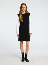 TAILORED SLEEVELESS DRESS, Black, highres
