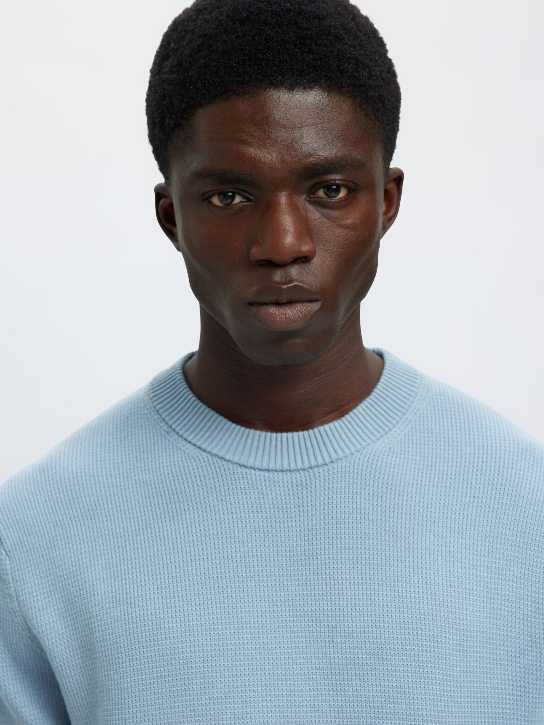 CREWNECK JUMPER, Dusty Blue, highres