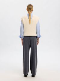 MID-WAIST WIDE-LEG BROEK, Medium Grey Melange, highres