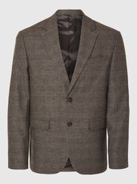 KARIERTER WOLLGEMISCH BLAZER, Brownie, highres