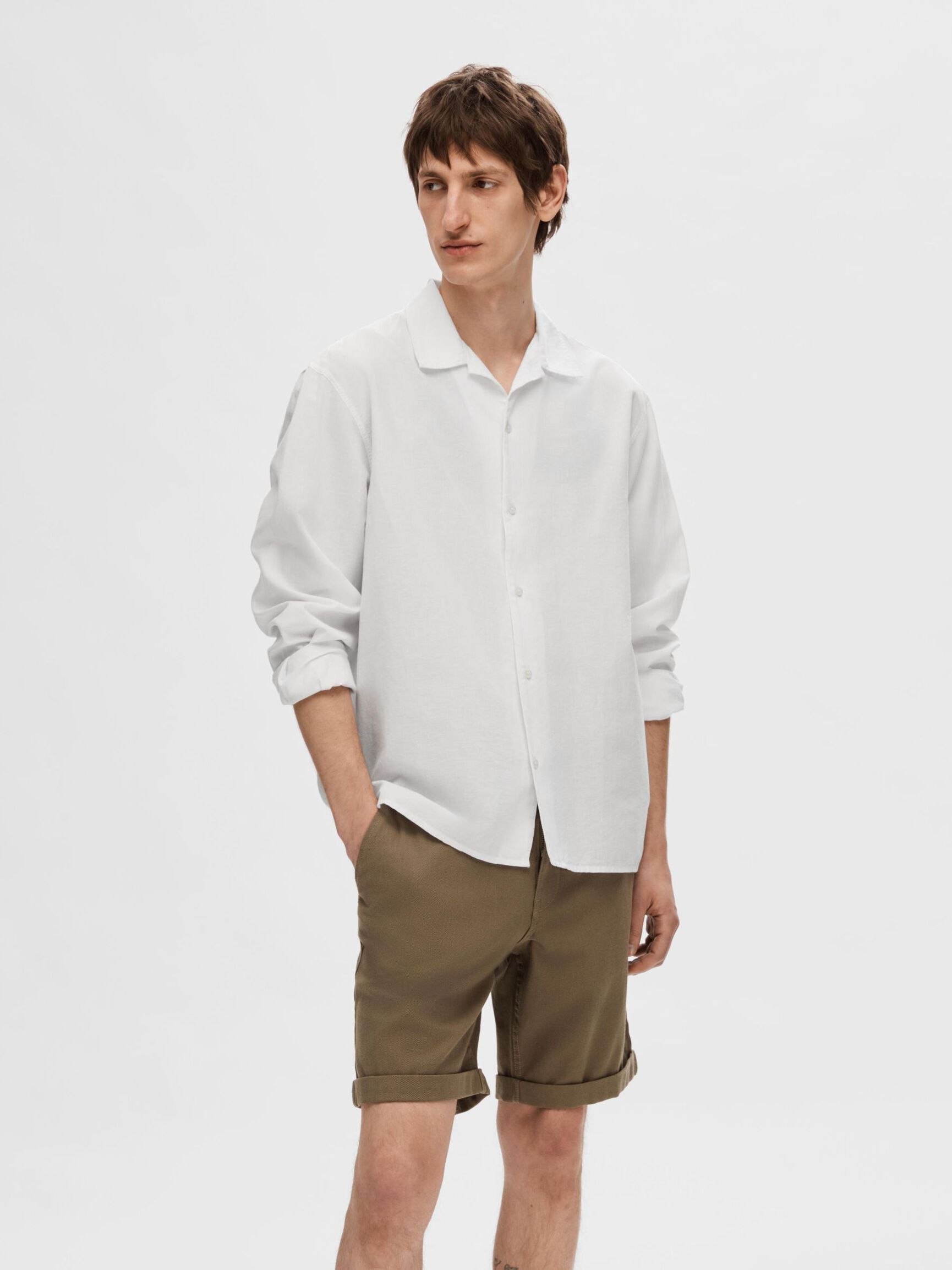 LONG-SLEEVED SHIRT, Bright White, highres