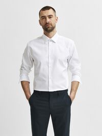 LONG-SLEEVED SLIM FIT SHIRT, Bright White, highres
