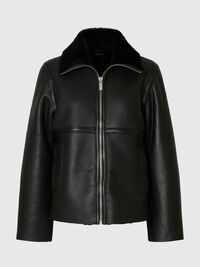 LAMMFELL LEDERJACKE, Black, highres