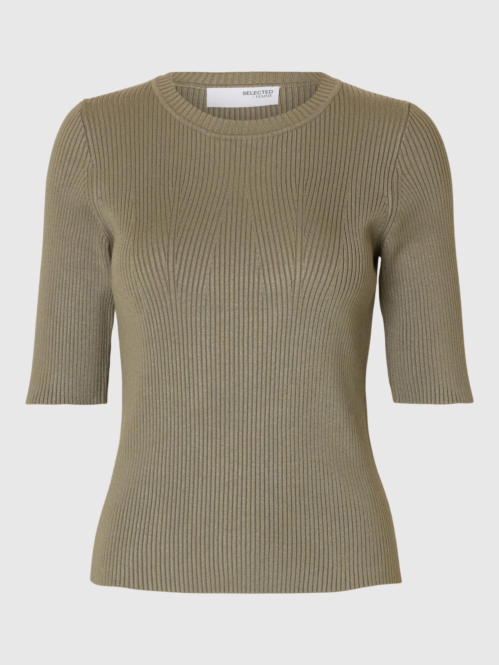 VISCOSE MÉLANGÉE TOP EN MAILLE, Vetiver, highres