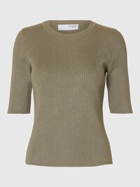 VISCOSE MÉLANGÉE TOP EN MAILLE, Vetiver, highres