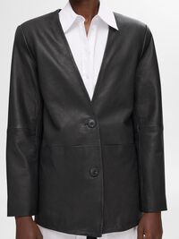 100% LEDER BLAZER, Black, highres