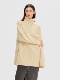 OVERSIZED WOLLGEMISCH PULLOVER, Birch, highres