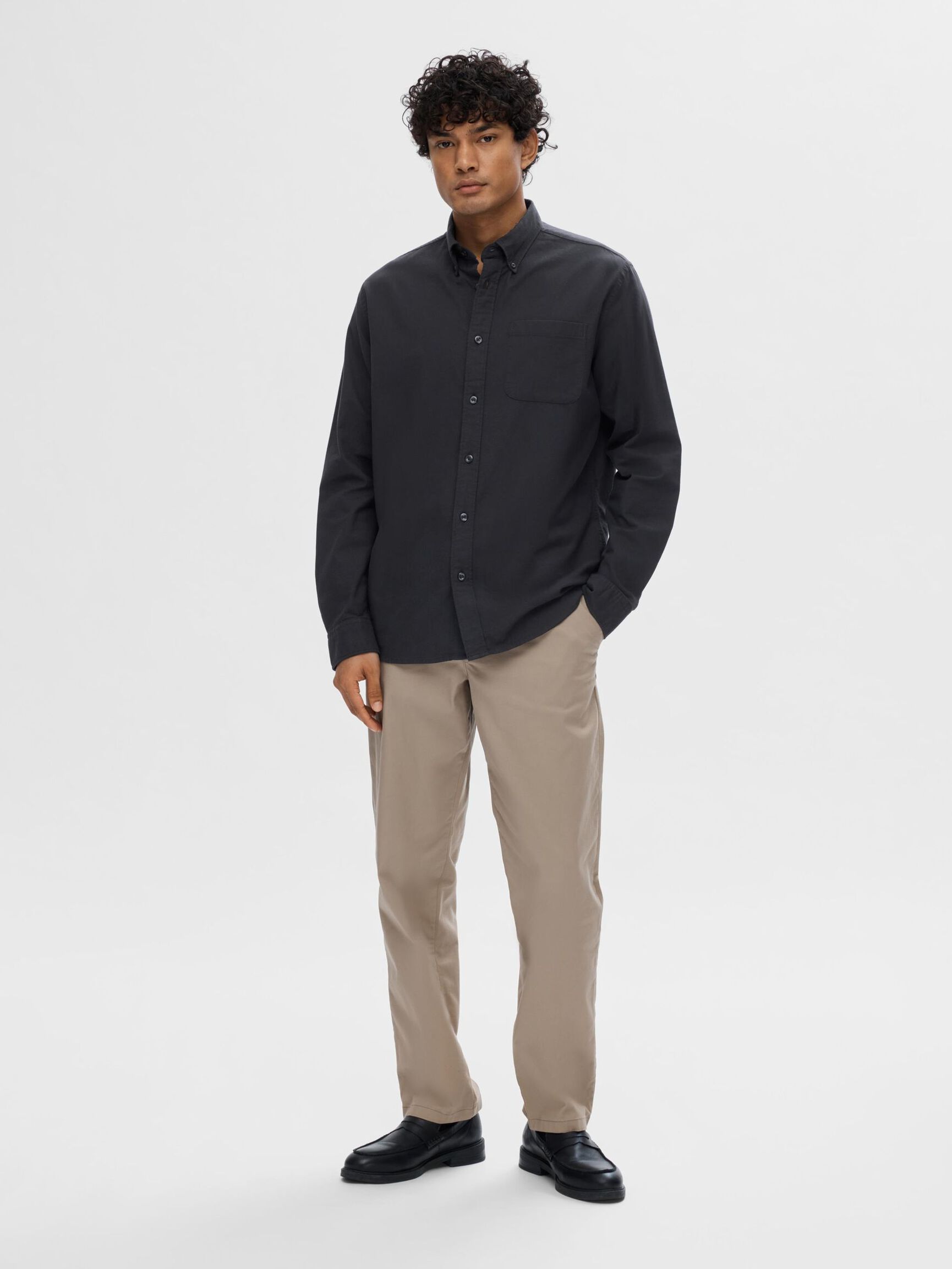 OXFORD HEMD, Black, highres