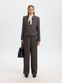 CROPPED SLIM-FIT BLAZER, Black, highres