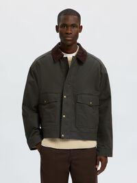 COTTON JACKET, Peat, highres