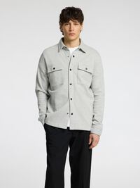 KLASSISCHES OVERSHIRT, Light Grey Melange, highres