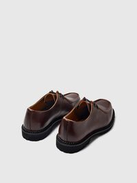 LEATHER MOC-TOE SHOES, Demitasse, highres