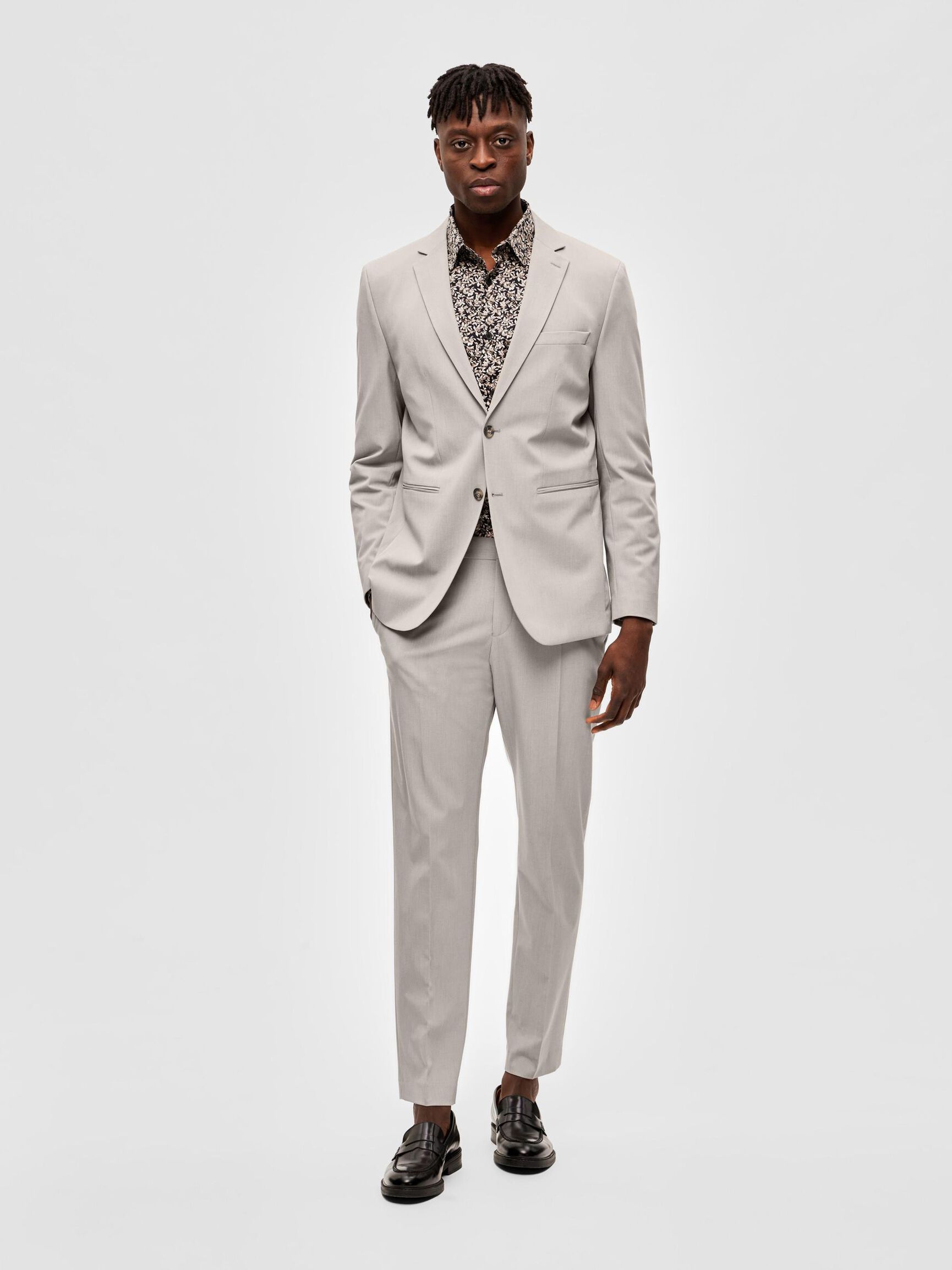 VISKOSEMIX SLIM FIT BLAZER, Plaza Taupe, highres