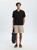 Selected SATIN SHORT SLEEVED SHIRT, Black, highres - 16098137_Black_008.jpg