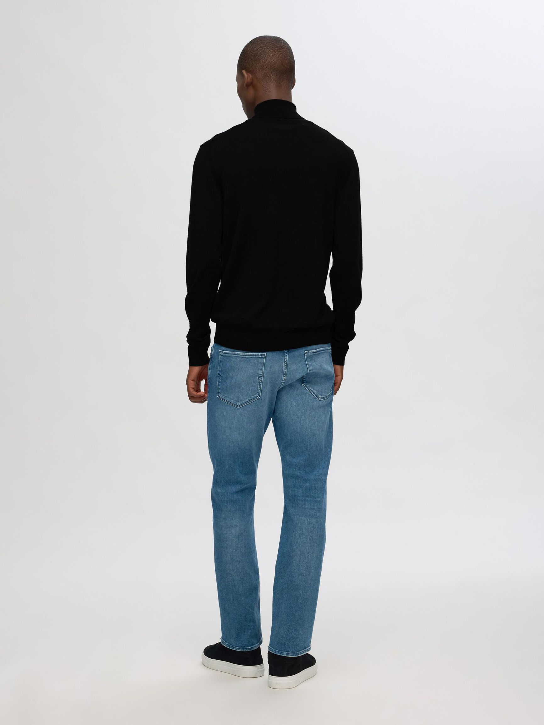 100 % LAINE MÉRINOS COL ROULÉ, Black, highres