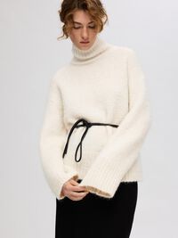 WOLLGEMISCH HIGH NECK PULLOVER, Birch, highres