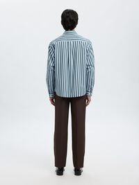 RELAXED FIT STRIPED SHIRT, Dark Green, highres