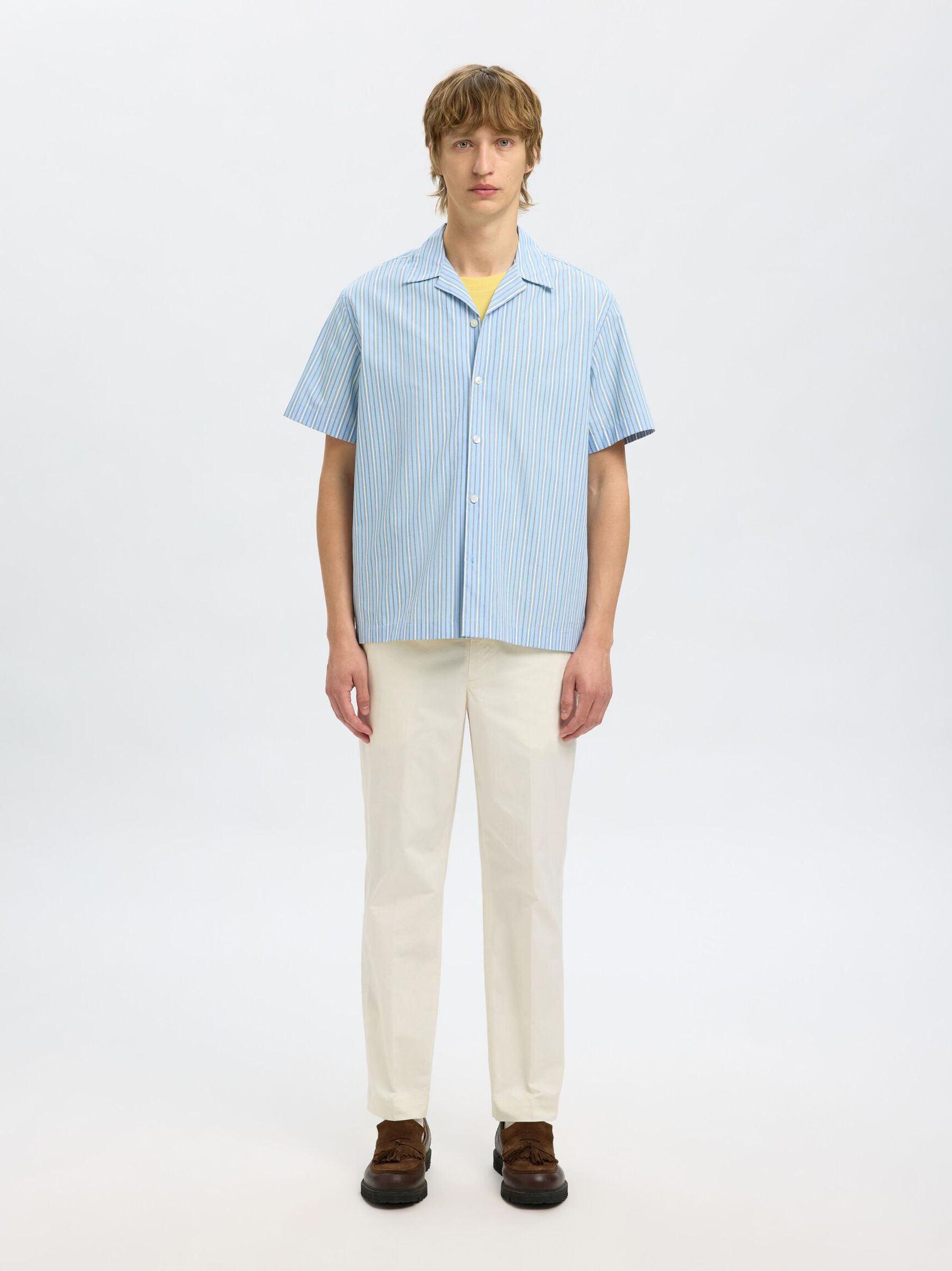 100% KATOEN PANTALON, Egret, highres